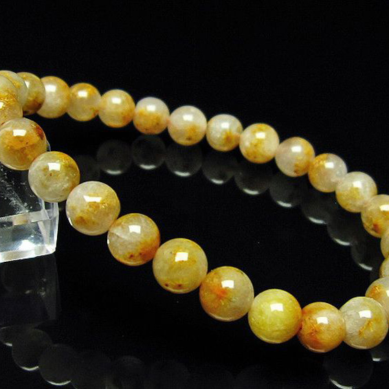 タイチンフラワー水晶ブレスレット7mm[T660-2109]