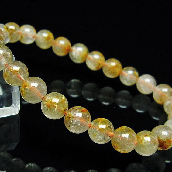 タイチンフラワー水晶ブレスレット7mm[T660-2176]