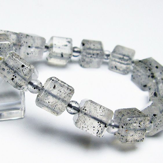 バイオタイトインクォーツ キューブ ブレスレット[T663-1372]