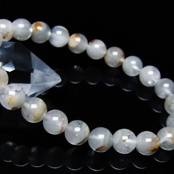 ガーデン水晶ファントムブレスレット 8mm [T676-1949]