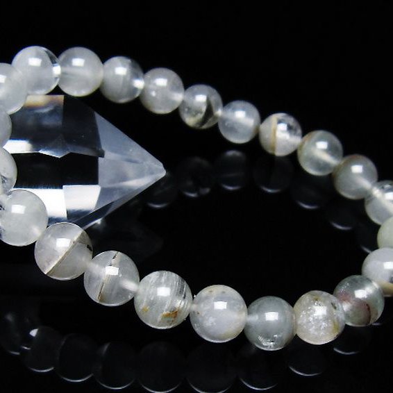 ガーデン水晶ファントムブレスレット 8mm [T676-1960]