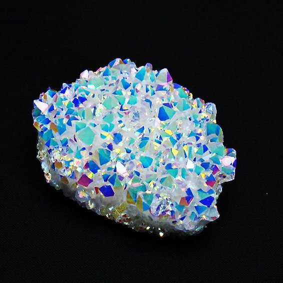 レインボーオーラ水晶クラスター[T693-4766]