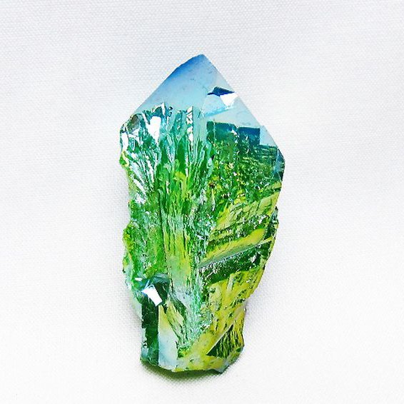 オーラ水晶 オーラクリスタル カテドラルライブラリー 原石 (グリーン)[T693-4905]