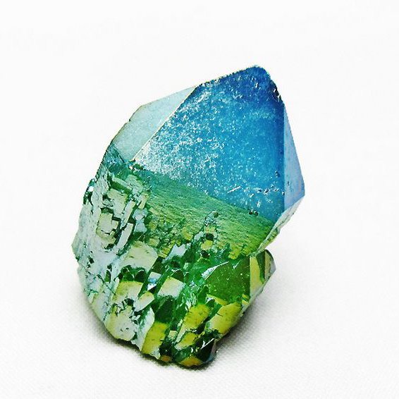 オーラ水晶 オーラクリスタル カテドラルライブラリー 原石 (グリーン)[T693-5287]