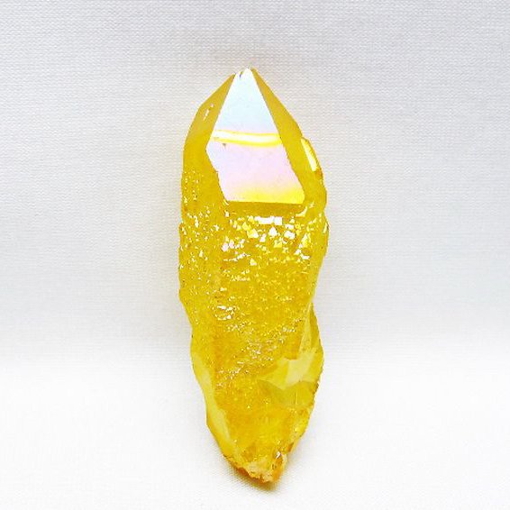 オーラ水晶 オーラクリスタル カテドラルライブラリー 原石 (イエロー) [t693-5867]