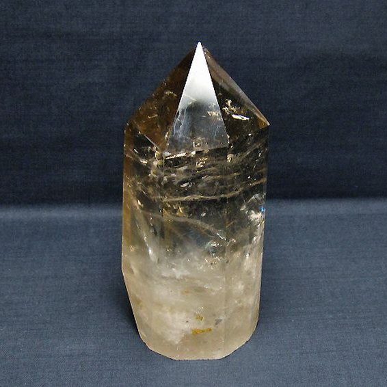 虹入りライトニング水晶ガーデン水晶六角柱 [t705-7633]