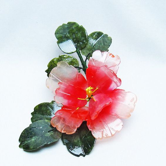 アゲートツツジ鉢植え置物[T726-1584]