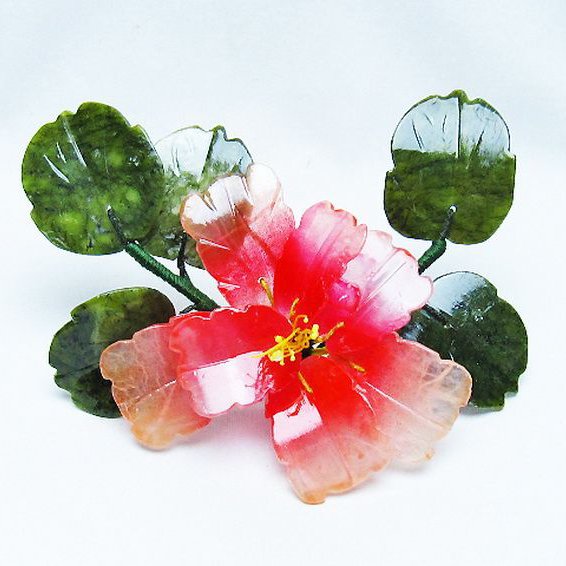 アゲートツツジ鉢植え置物[T726-1591]