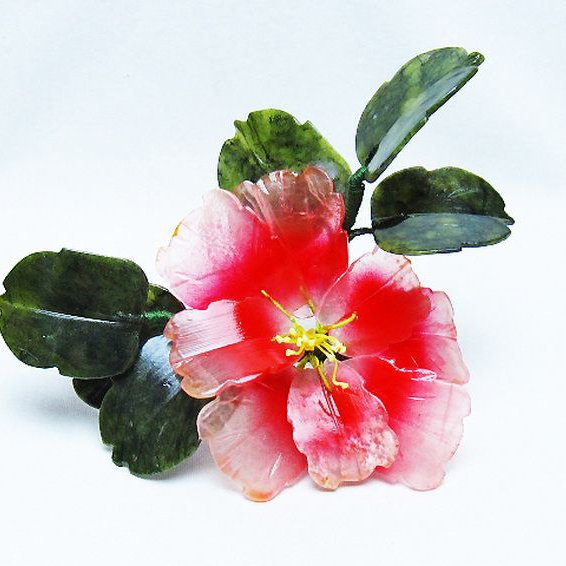 アゲートツツジ鉢植え置物[T726-1598]