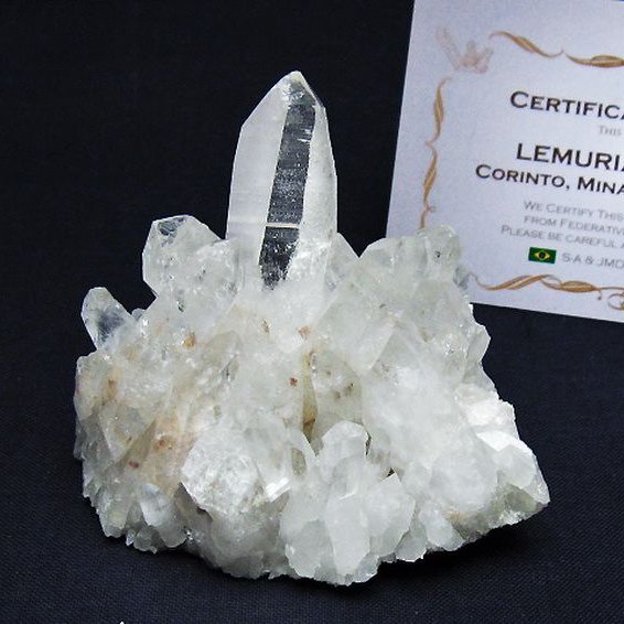レムリアンシード 水晶 クラスター ミナスジェライス州コリント産 ※証明書付き[T759-1361]