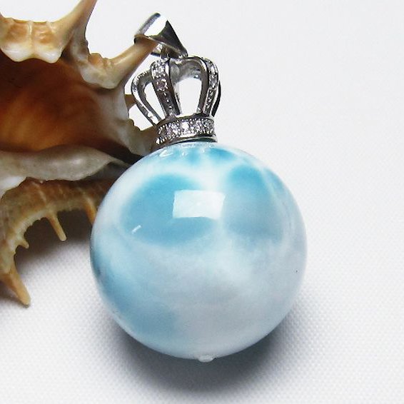 ラリマー 丸玉 ペンダント 23mm [T8-7900]