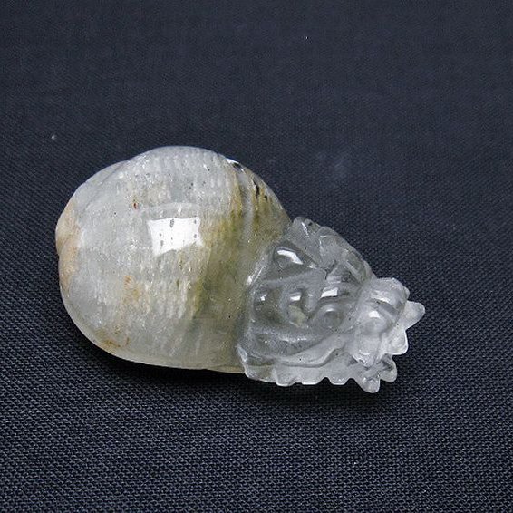 スーパーファントム水晶 龍亀 置物[T801-547]