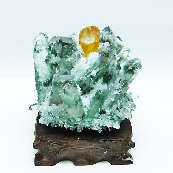 緑水晶 グリーンクォーツ クラスター [t802-5394]