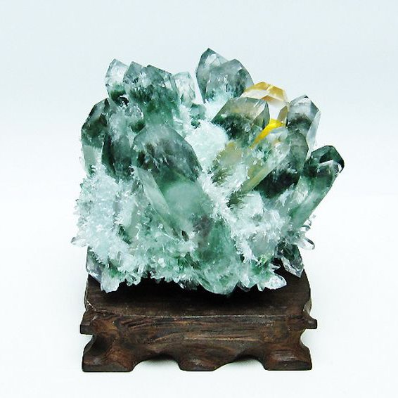 緑水晶 グリーンクォーツ クラスター [t802-5399]