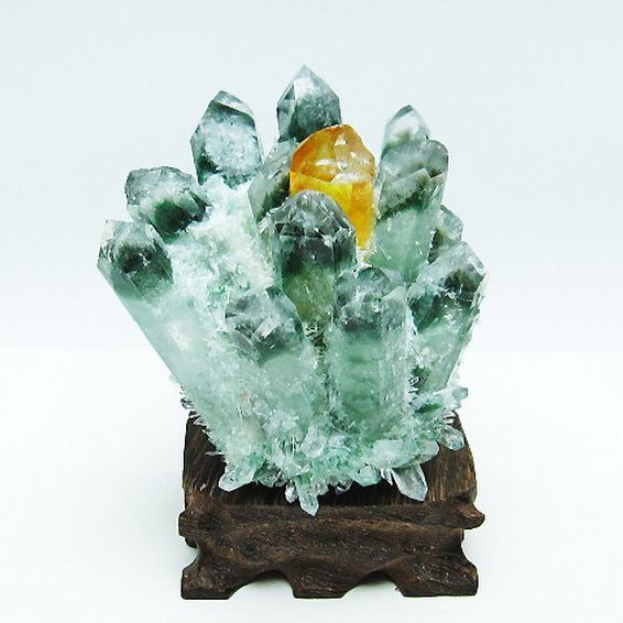 緑水晶 グリーンクォーツ クラスター [t802-5444]