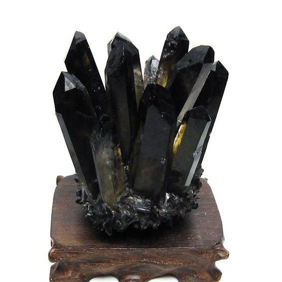 黒水晶 ブラッククォーツ クラスター [t802-5937]