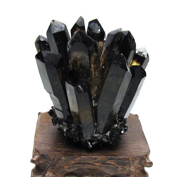 黒水晶 ブラッククォーツ クラスター [t802-5948]