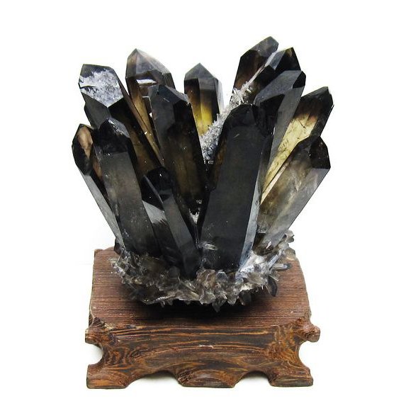 黒水晶 ブラッククォーツ クラスター [t802-5961]