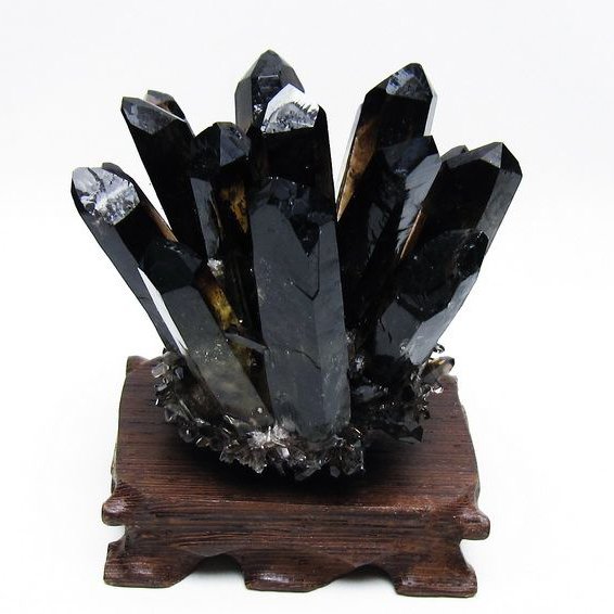 黒水晶 ブラッククォーツ クラスター [t802-6081]