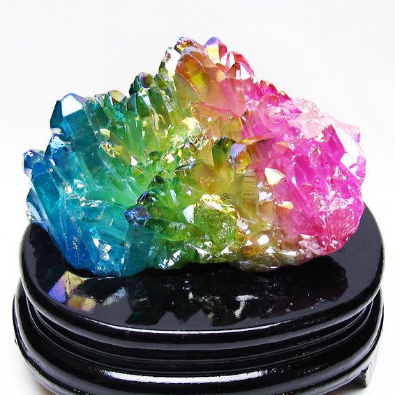 オーラ水晶 オーラクリスタル クラスター (レインボー)[T802-6194]