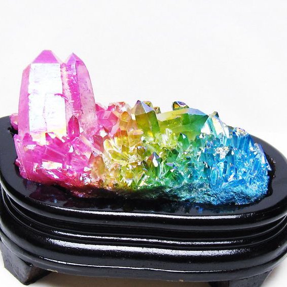 オーラ水晶 オーラクリスタル クラスター (レインボー)[T802-6232]