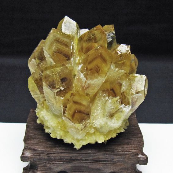 黄水晶 イエロークォーツ クラスター  [t802-6393]