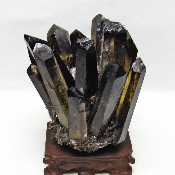 1.1Kg黒水晶 ブラッククォーツ クラスター [t802-6563]
