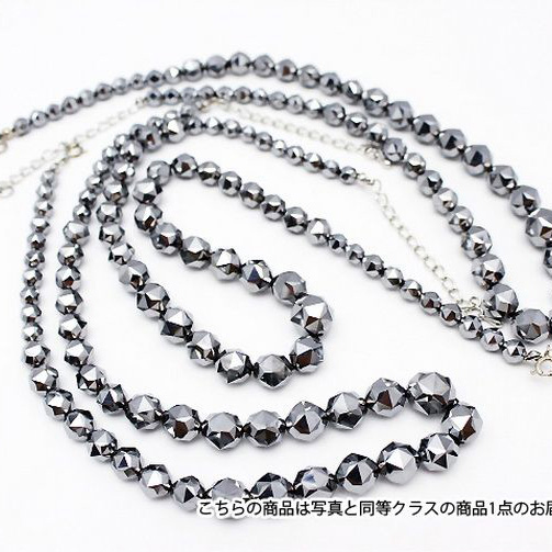 高純度激安 テラヘルツネックレス 20面スターカット ミックスビーズタイプ12mm～6mm 《rv》    [T822-11]