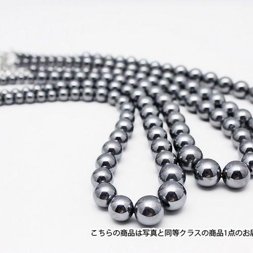 高純度激安 テラヘルツネックレス ラウンド ミックスビーズタイプ12mm～6mm 《rv》    [T822-3]