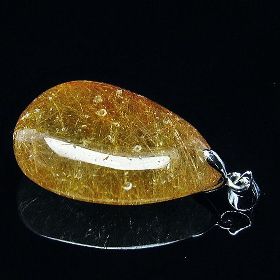 金針ルチル水晶ペンダント[T86-6533]