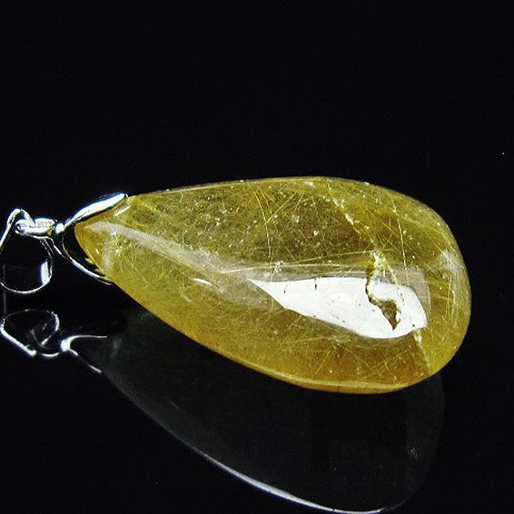 金針ルチル水晶ペンダント[T86-6535]