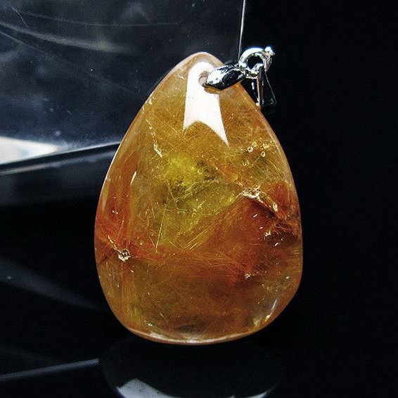 金針ルチル水晶ペンダント[T86-7076]