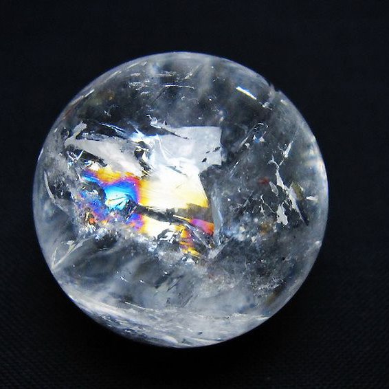 虹入りヒマラヤ水晶丸玉 29mm [t91-9144]