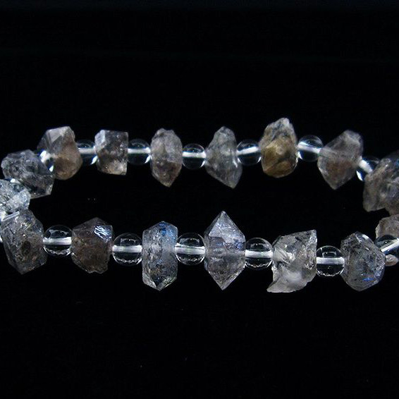 オイルインクォーツ （石油入り水晶） ブレスレット パキスタン産[T99-5814]