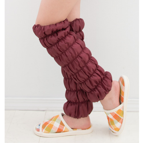 足首岩盤浴ウォーマーロング2枚1組(ワイン)【ヒートレイ】main