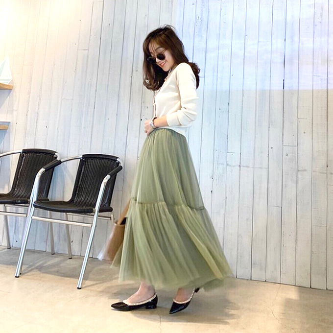 切替チュールロングスカート 8g 1 グラマラスガーデン