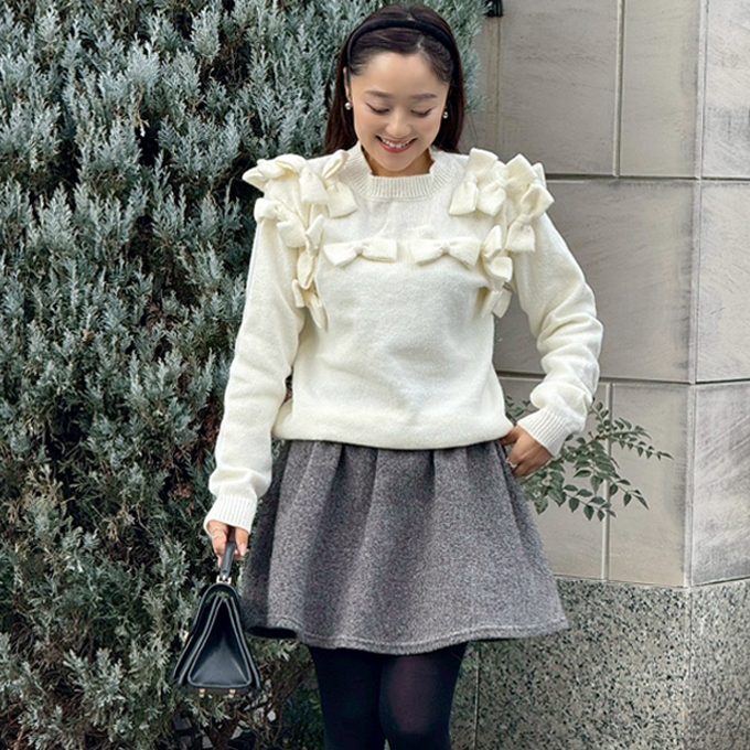 ニットリボンプルオーバー【7j-831-03907】