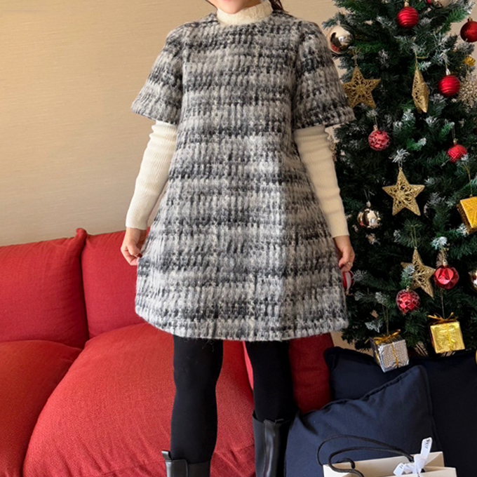 シャギーツイードミニワンピース【7h-831-05053】