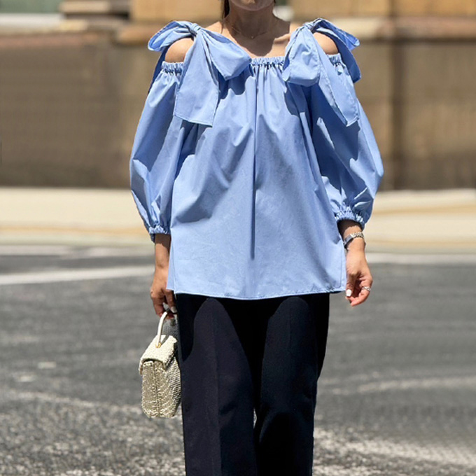 キャンディリボンブラウス【7g-146-03087】