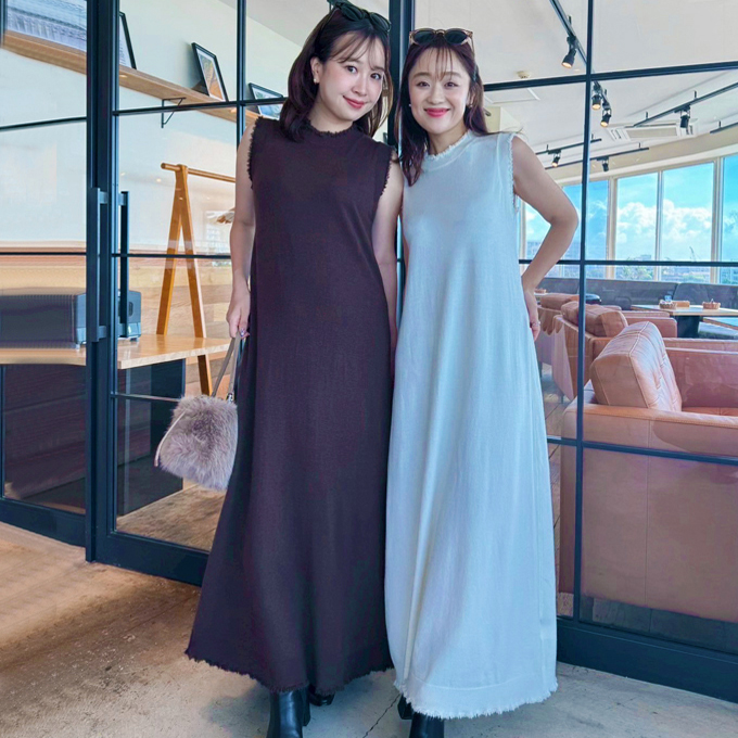 ナチュラルベーシックノースリーブワンピース【7f-831-05795】