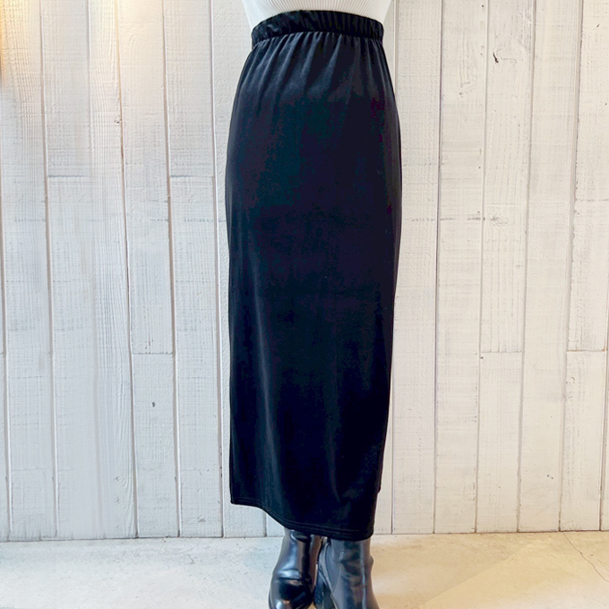 ベロアIラインロングスカート【7f-831-05781】