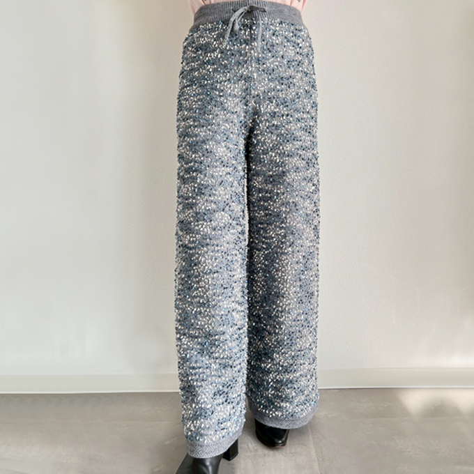 フリンジヤーンニットパンツ【7f-831-05867】