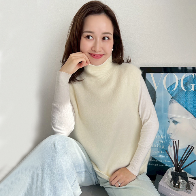 ラクーンMIXハイネックベスト【7f-831-05943】