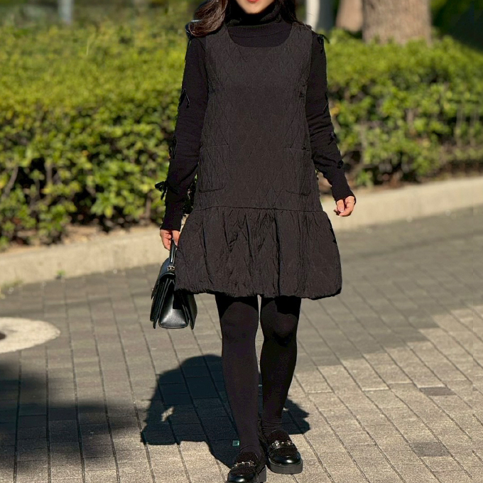 ヘムバルーンキルティングミニワンピ【7f-831-05994】