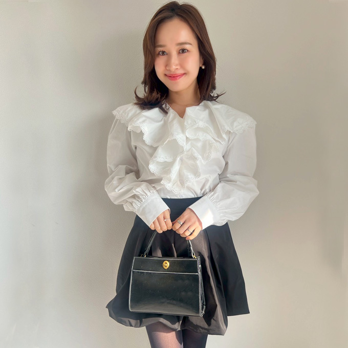 フリルレースブラウス【ネコポスOK】【7e-831-06160】