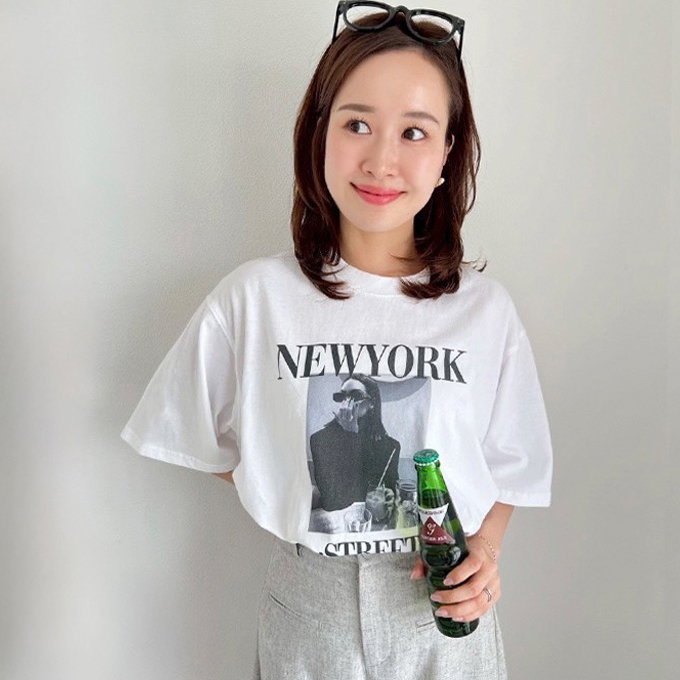 モノトーン転写プリントＴシャツ【ネコポスOK】【7e-831-06392】