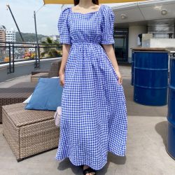 ギンガムスクエアネックワンピース 8c 1 グラマラスガーデン