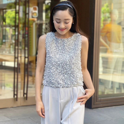 テープヤーンショートツイードトップス【ネコポスOK】【7h-831-04710】