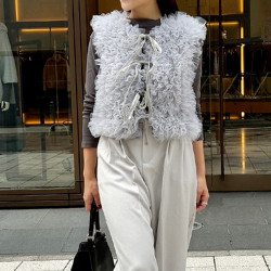 ベロアリボン2way frill gilet【7h-831-04750】