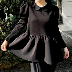 長袖襟付きペプラム【7h-971-00009】